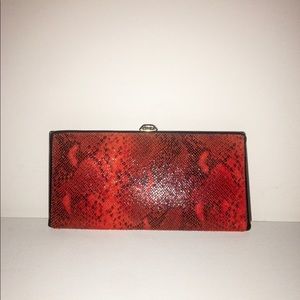 Lodis Red Python Embossed Quinn Wallet